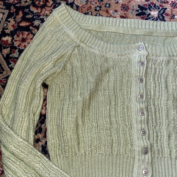 Free People mimi cropped cardigan light green, size XS! perfect condition - Picture 3 of 3